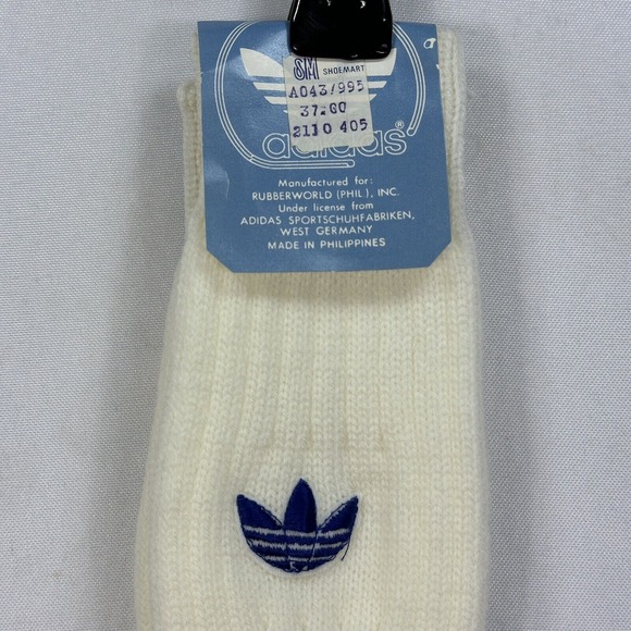 Adidas Vintage Sports Socks New Made‎ In Western-Germany Rare Unique Torsion NWT - Picture 5 of 6